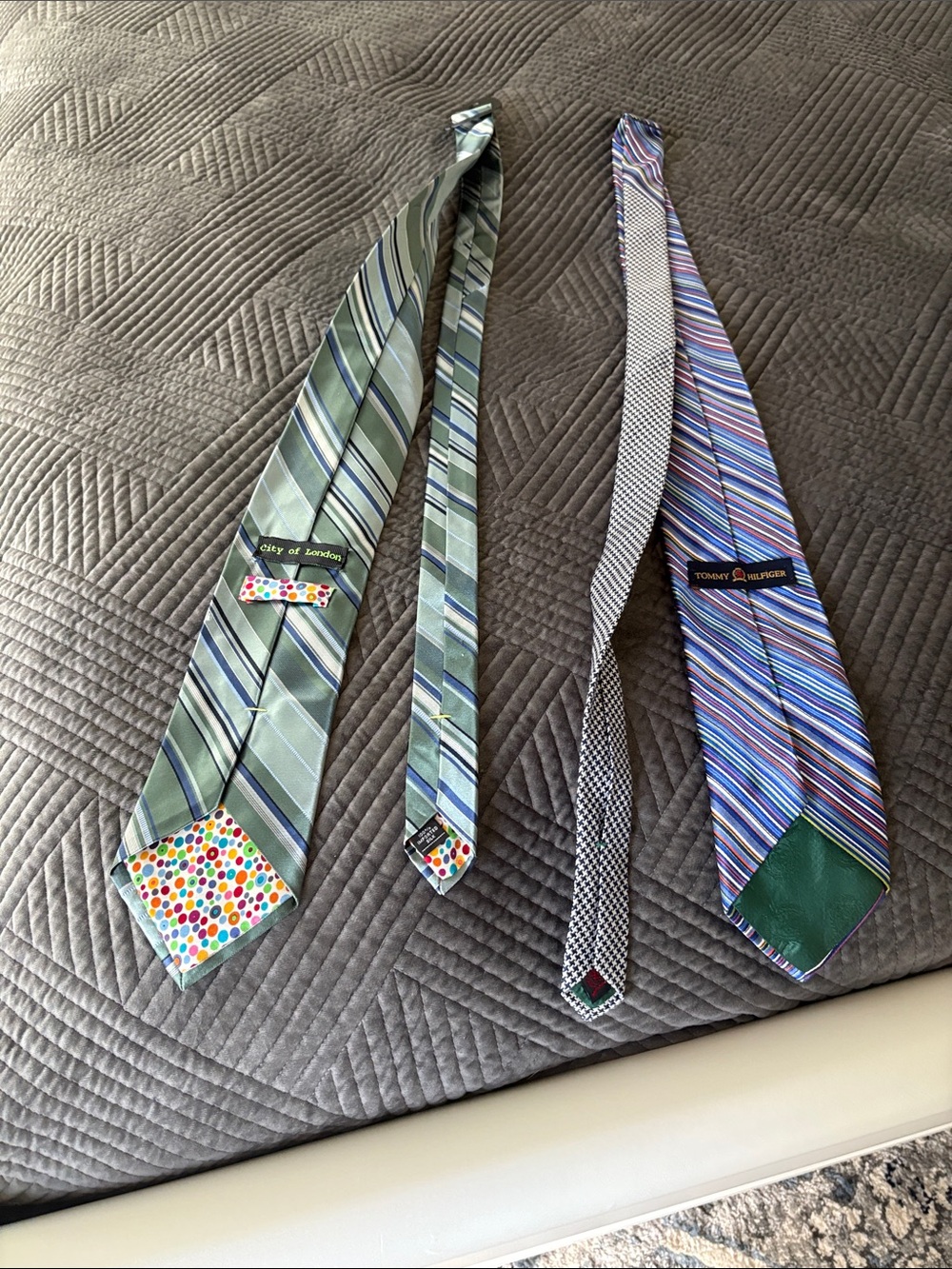 Bundle of 2 Ties- Tommy Hilfiger & City of London Men's 100% Silk Ties